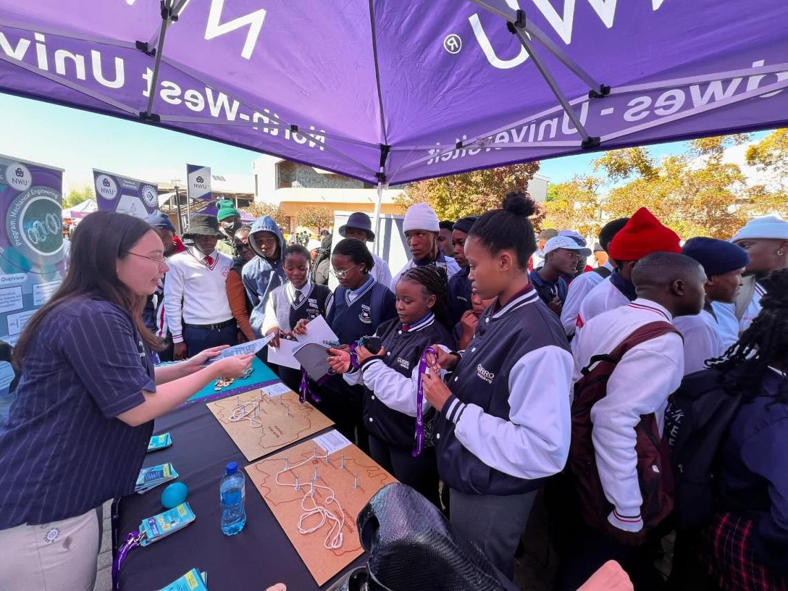 Learners at the Open Day stall