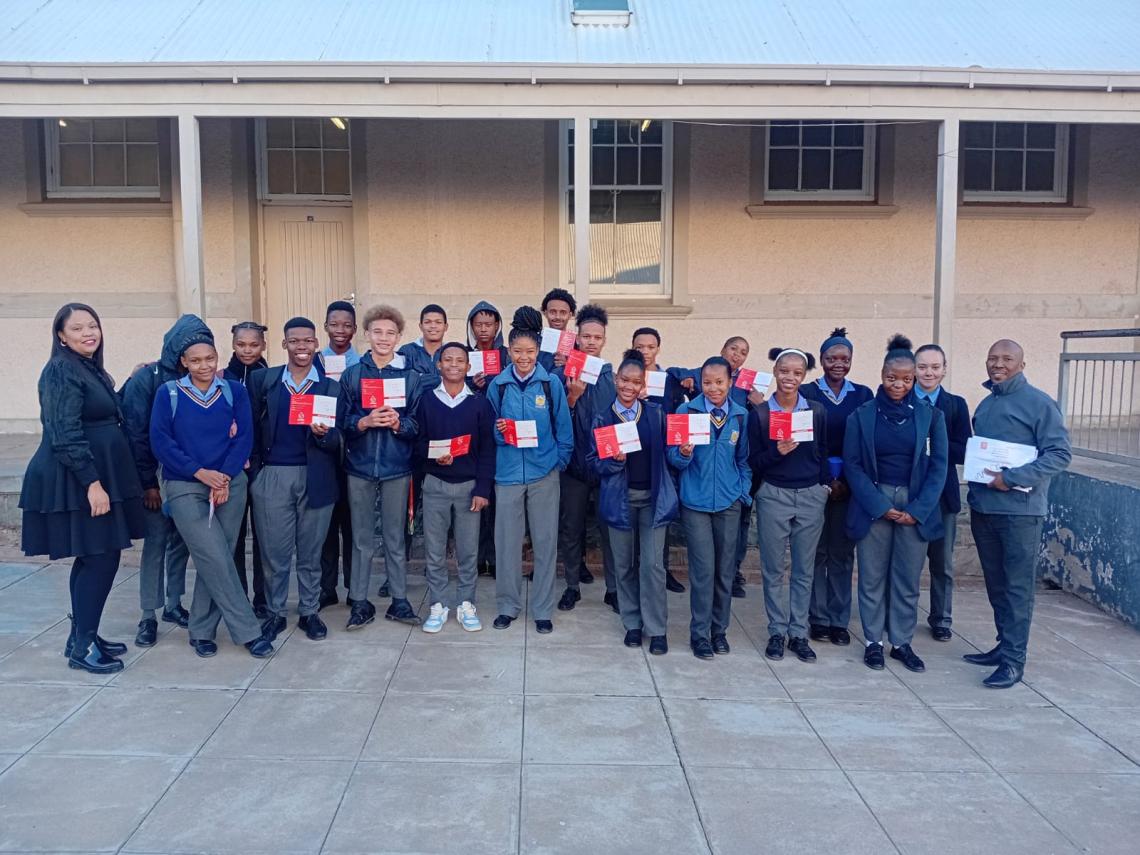 Robin Nomens with school learners 