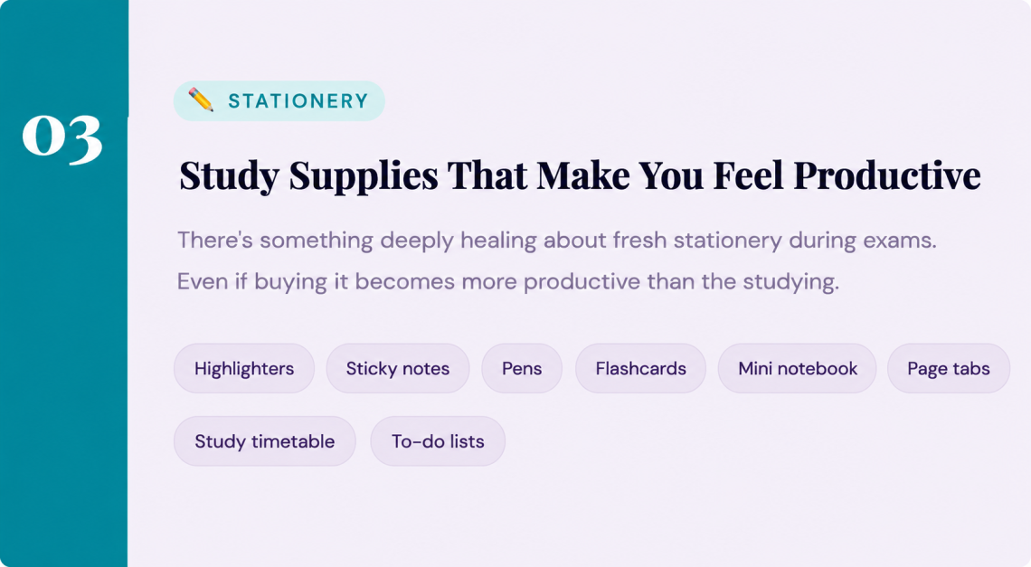 Stationery for Exam preps
