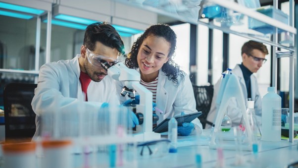 Students enjoying a research opportunity at university