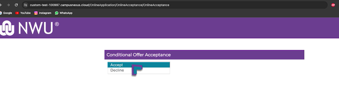 Conditional Offer 