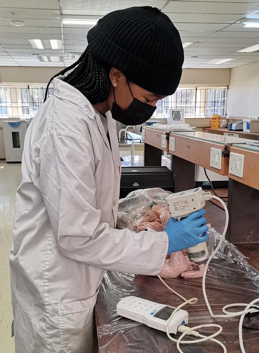 Khutso at the lab