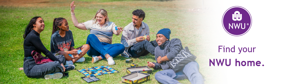 University students outside a residence on grass