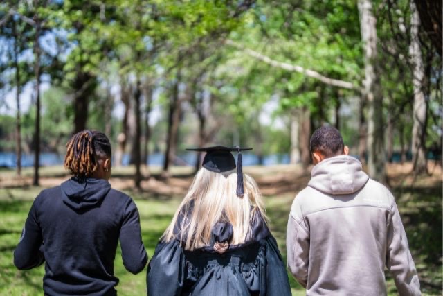 Students walking