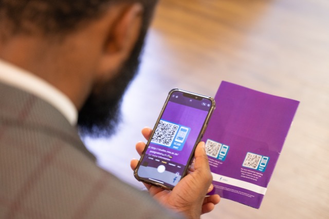 Student applying on cellphone
